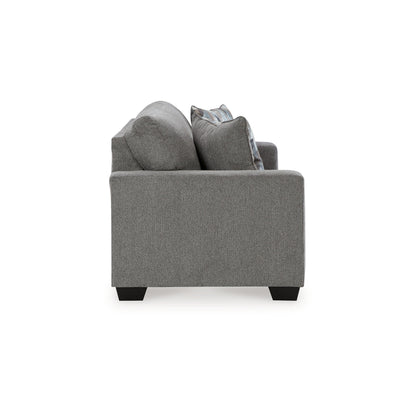 Gavin Sofa, Gray Polyester, Soft Cushions, 2 Accent Pillows, 85 Inch