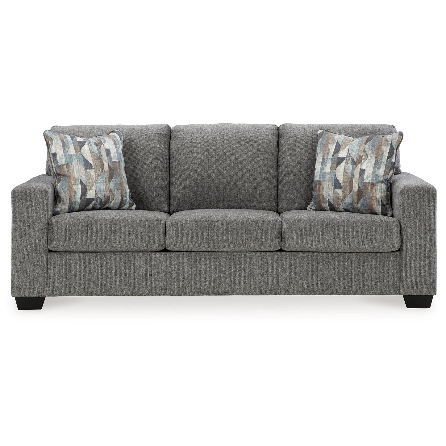 Gavin Sofa, Gray Polyester, Soft Cushions, 2 Accent Pillows, 85 Inch