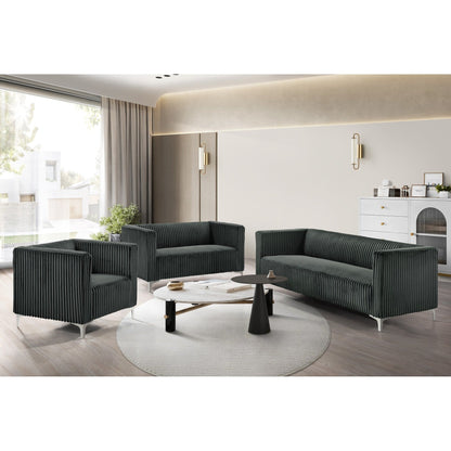 Clayfell Gavin Velvet Square Arm Living Room Set