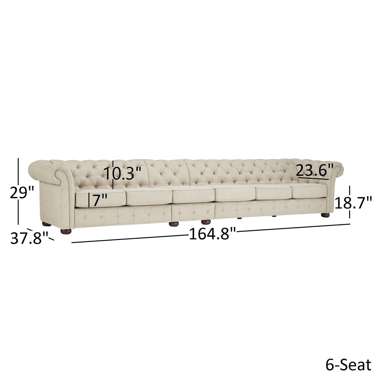 Gdansk 4-Seat Modular Chesterfield Sofa