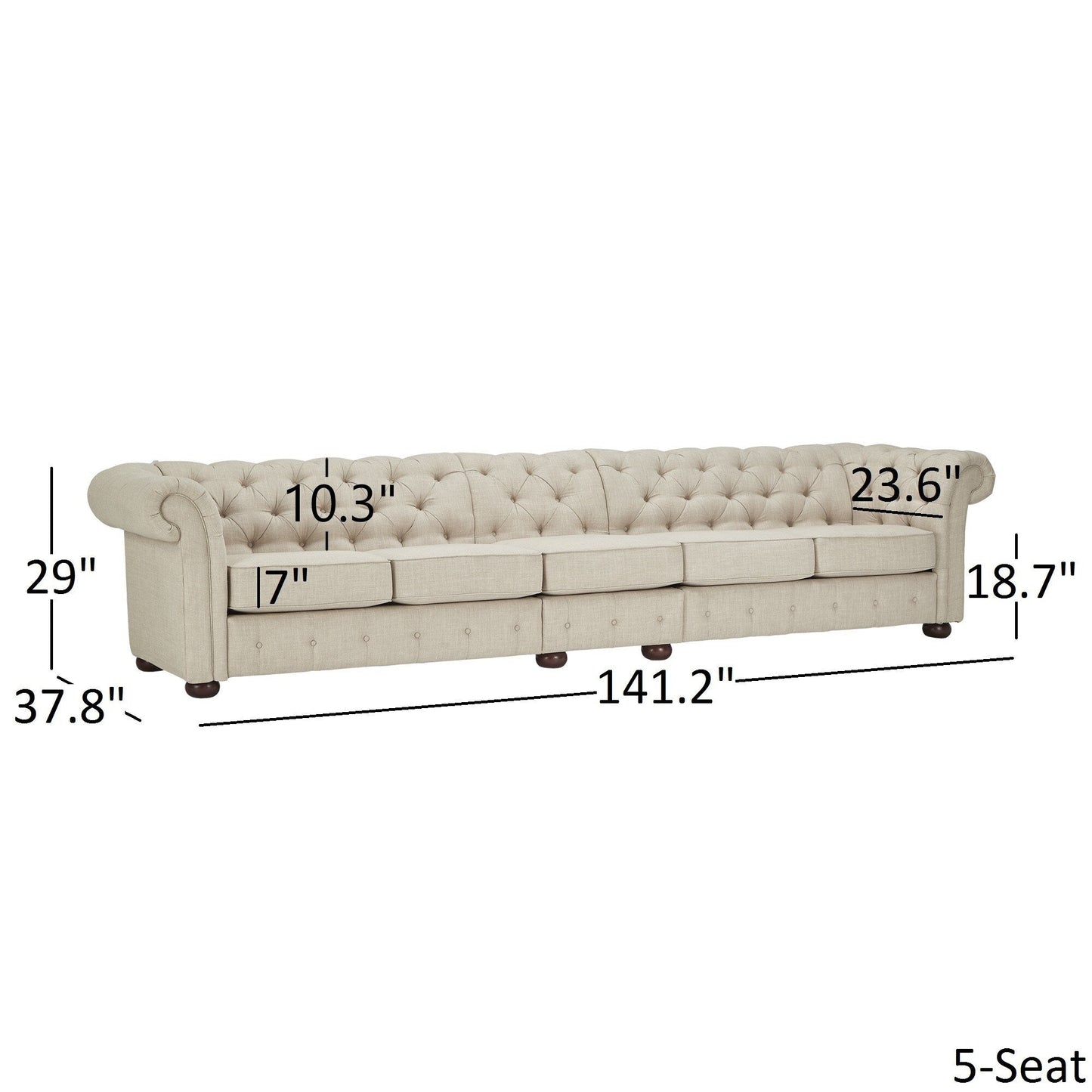Gdansk 4-Seat Modular Chesterfield Sofa