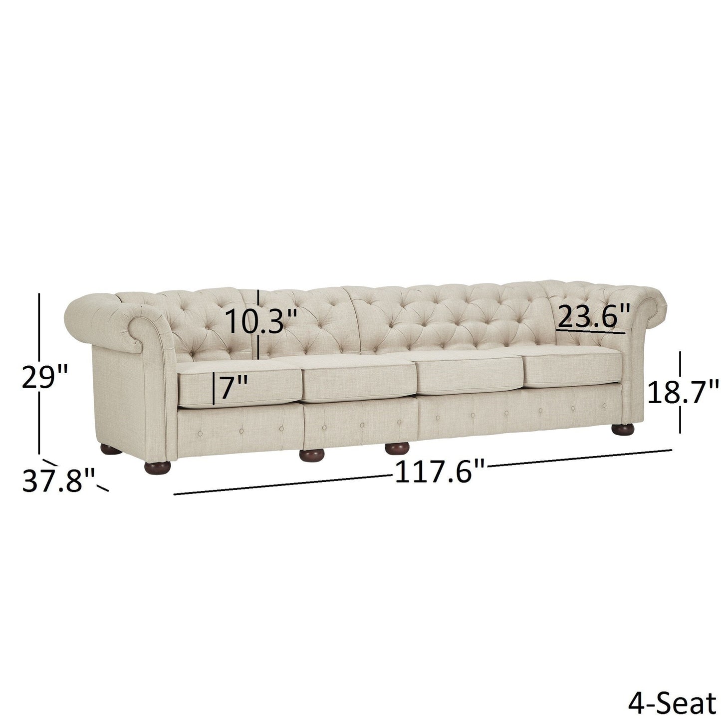 Gdansk 4-Seat Modular Chesterfield Sofa