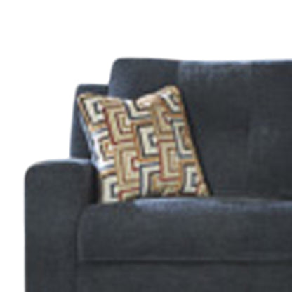 Genna Manual Reclining Sofa, Navy Blue Polyester, 2 Pillows, 87 Inch