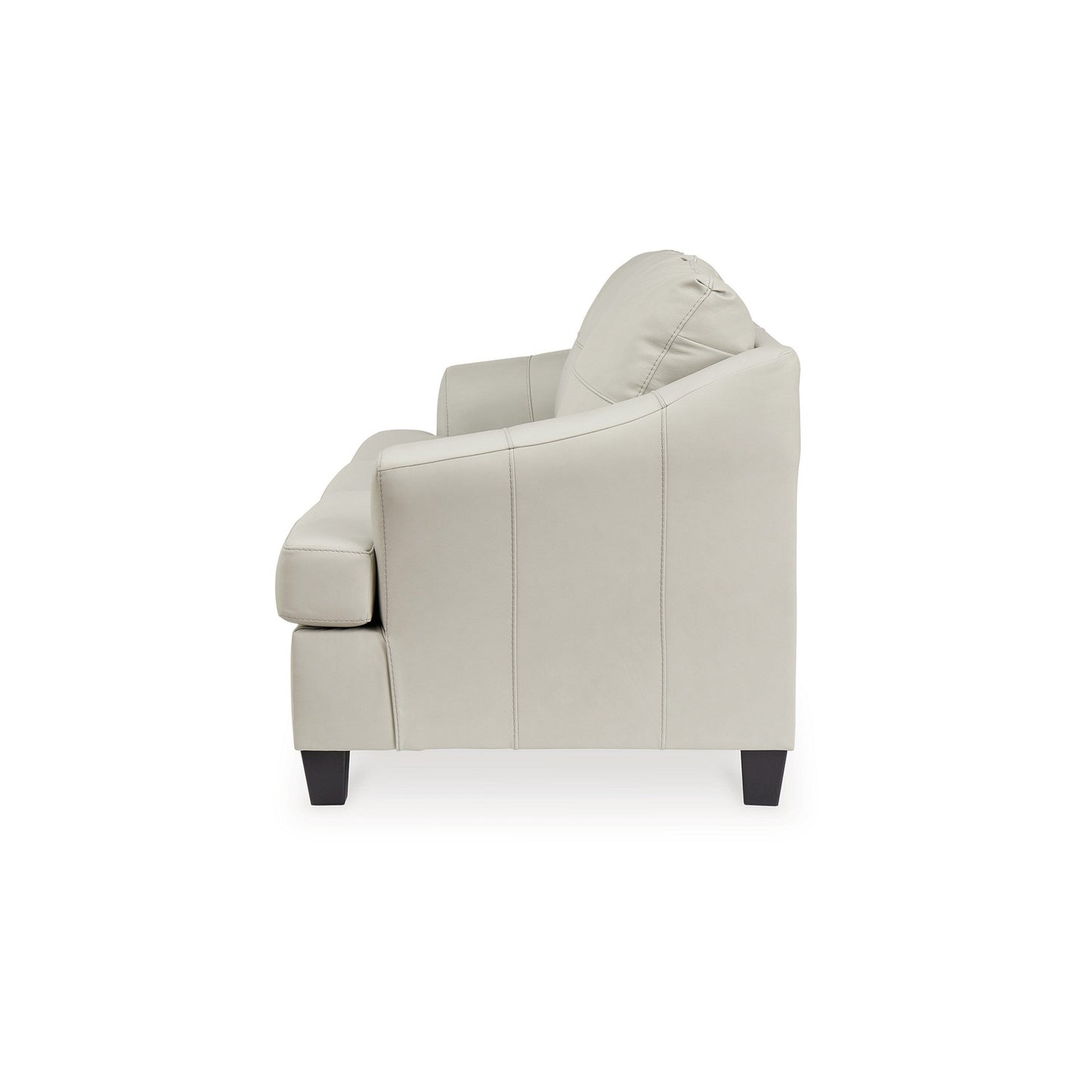Geno 88 Inch Sofa, Oversized Back Cushion, Off White Real Leather