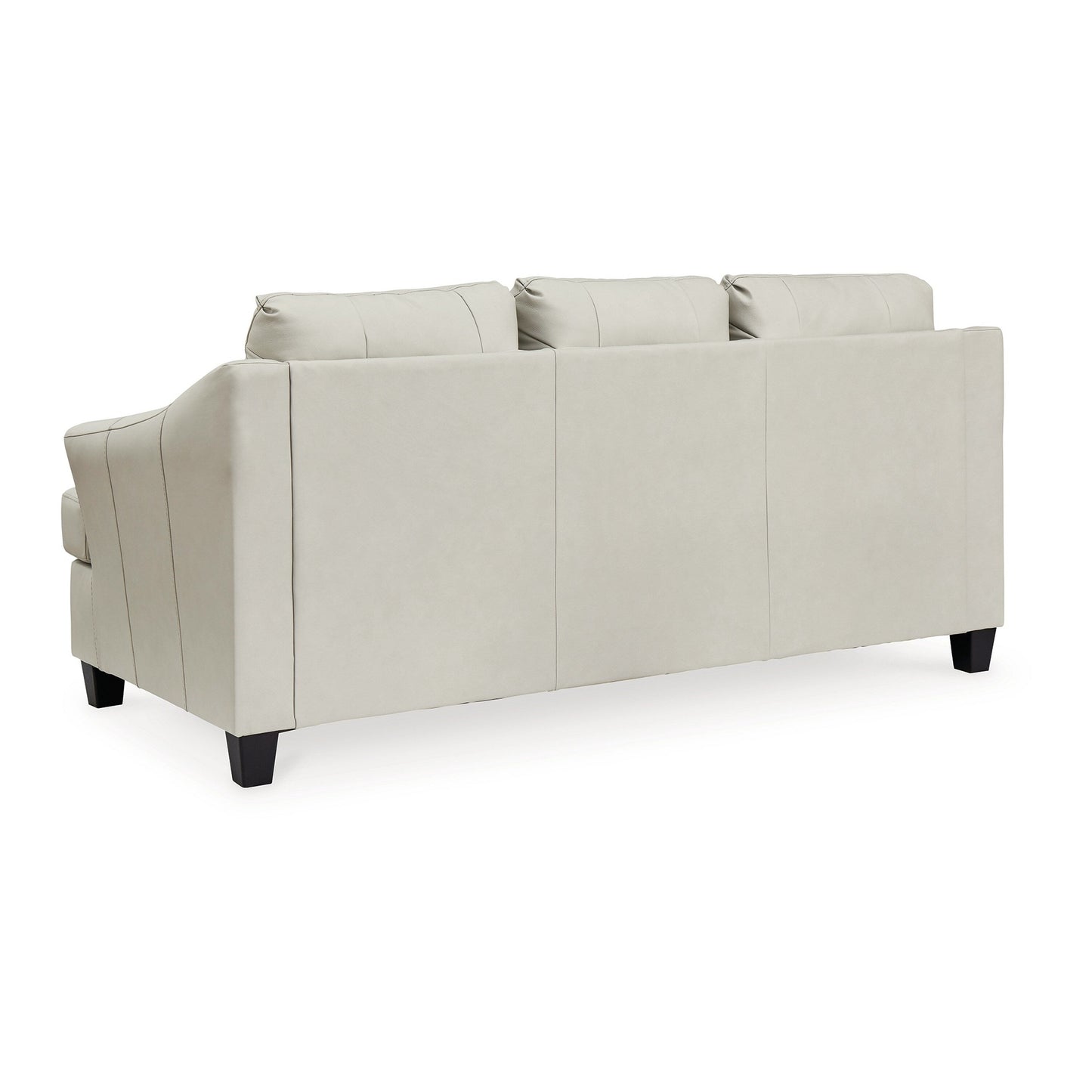 Geno 88 Inch Sofa, Oversized Back Cushion, Off White Real Leather