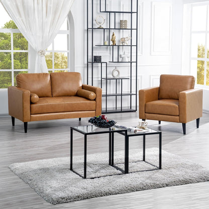 Genuine Mid-Century Leather Sofa Couch for Living Room Luxury Couch Sofa Furniture for Home Office Bedroom