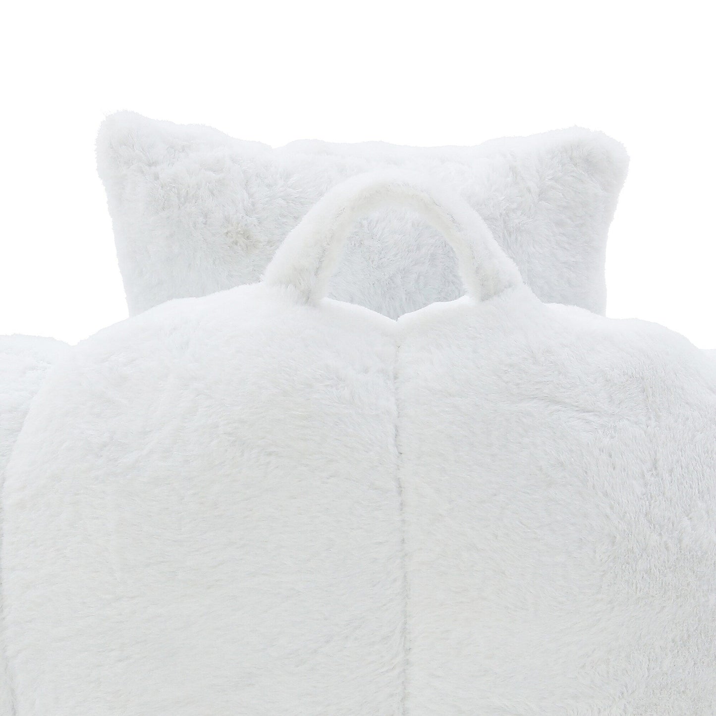 Giant Bean Bag Chair Withfootstool, Oversized Bean Bag For Adults And Kids, Faux Fur Shell-Shaped Large Chair With Filler