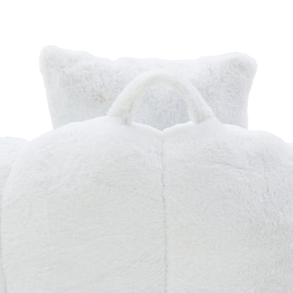Giant Bean Bag Chair Withfootstool, Oversized Bean Bag For Adults And Kids, Faux Fur Shell-Shaped Large Chair With Filler
