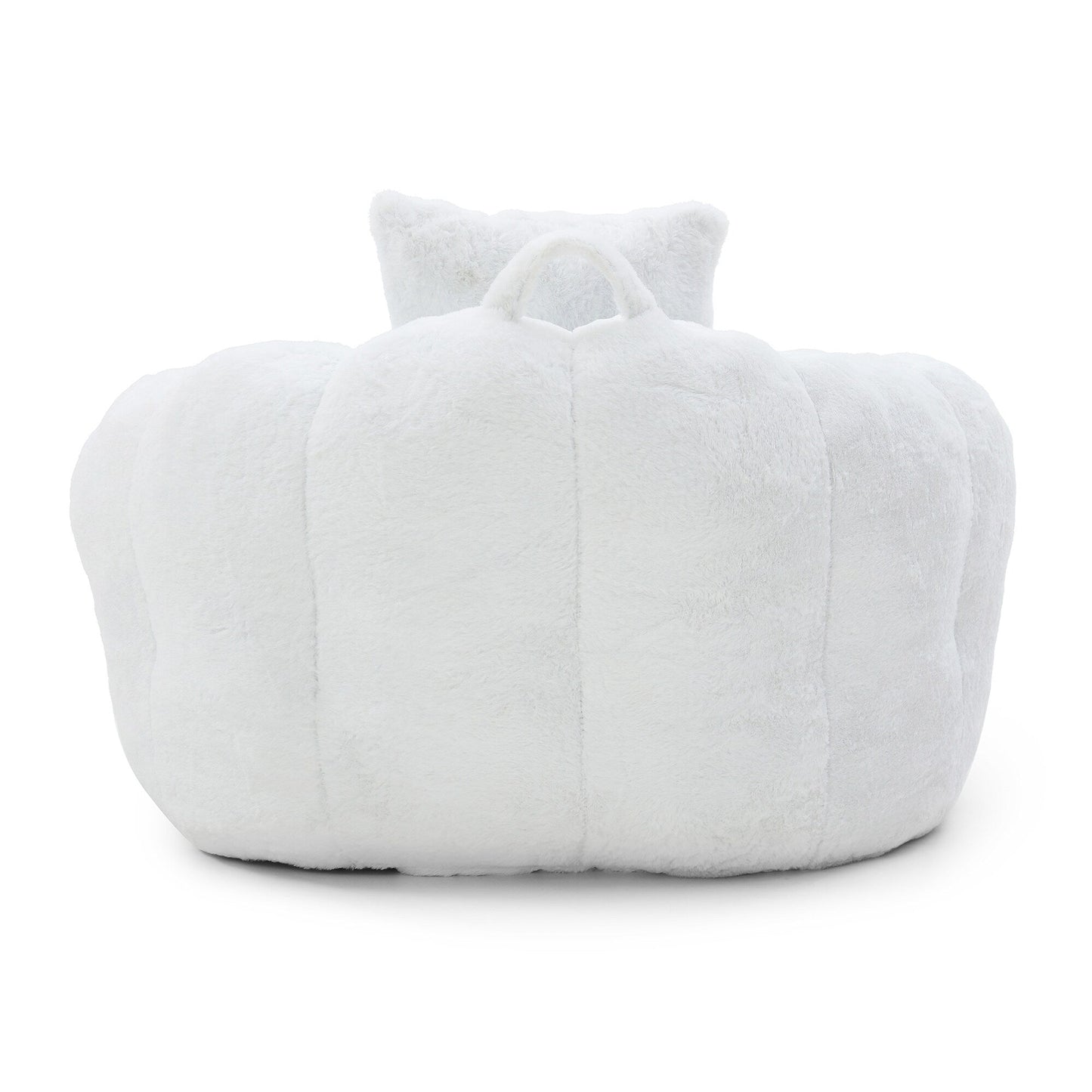 Giant Bean Bag Chair Withfootstool, Oversized Bean Bag For Adults And Kids, Faux Fur Shell-Shaped Large Chair With Filler