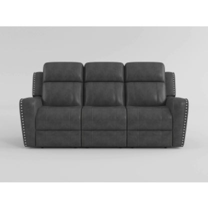 Gimo Dual Manual Recliner Sofa, Dark Gray Microfiber, 82 Inch