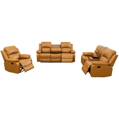 Ginger Semi PU And PVC 3-Piece Couch Living Room Sofa Set