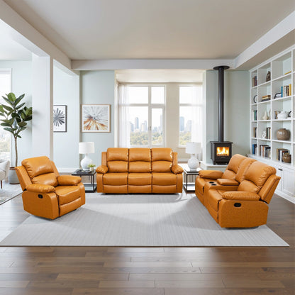 Ginger Semi PU And PVC 3-Piece Couch Living Room Sofa Set