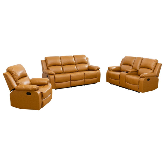 Ginger Semi PU And PVC 3-Piece Couch Living Room Sofa Set