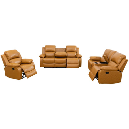 Ginger Semi PU And PVC 3-Piece Couch Living Room Sofa Set