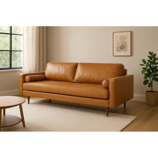 Gio VEGGIE Leather Sofa TAN COLOR