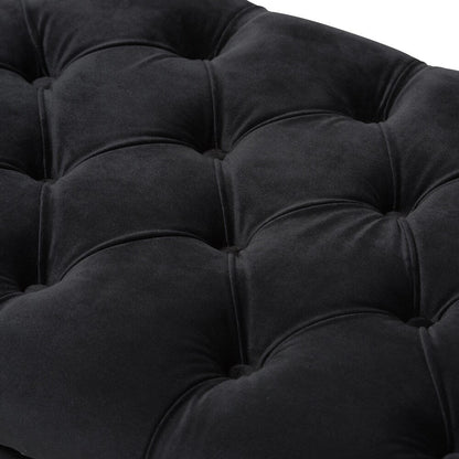 Glam Black Velvet Bench by Baxton Studio