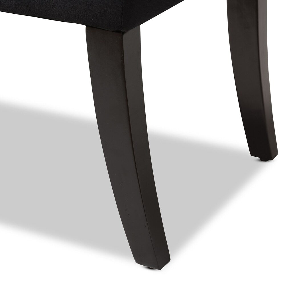 Glam Black Velvet Bench by Baxton Studio
