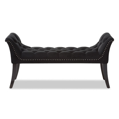 Glam Black Velvet Bench by Baxton Studio