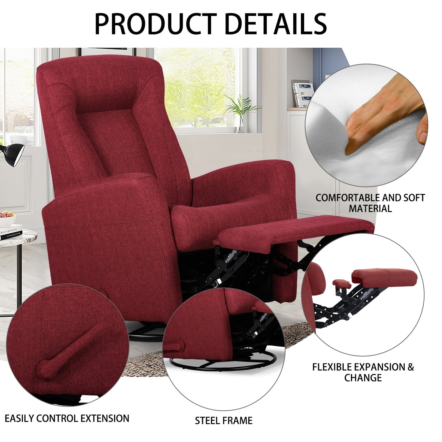 Glider Recliner Rocker Recliner Swivel Recliner Chair Accent Chair