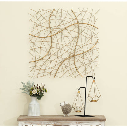 Gold Abstract Metal Modern Wall Art Decoration