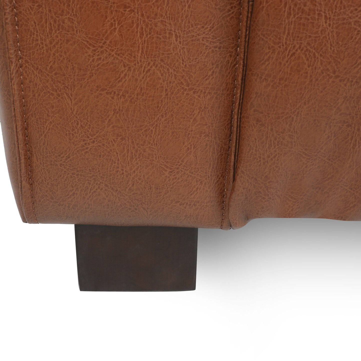 Goyette Faux Leather 3 Seater Sofa by Christopher Knight Home