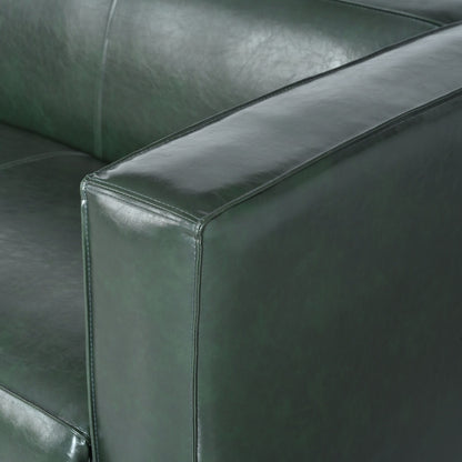Goyette Faux Leather 3 Seater Sofa by Christopher Knight Home