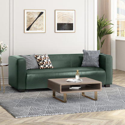 Goyette Faux Leather 3 Seater Sofa by Christopher Knight Home