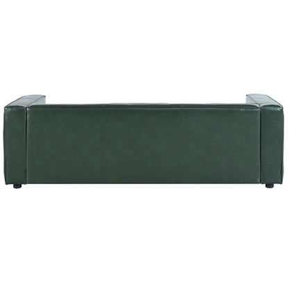 Goyette Faux Leather 3 Seater Sofa by Christopher Knight Home