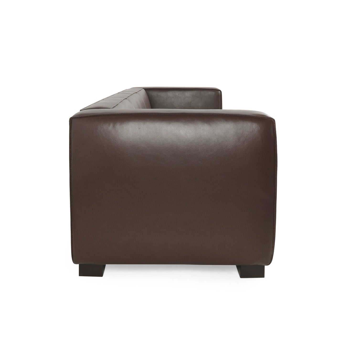 Goyette Faux Leather 3 Seater Sofa by Christopher Knight Home