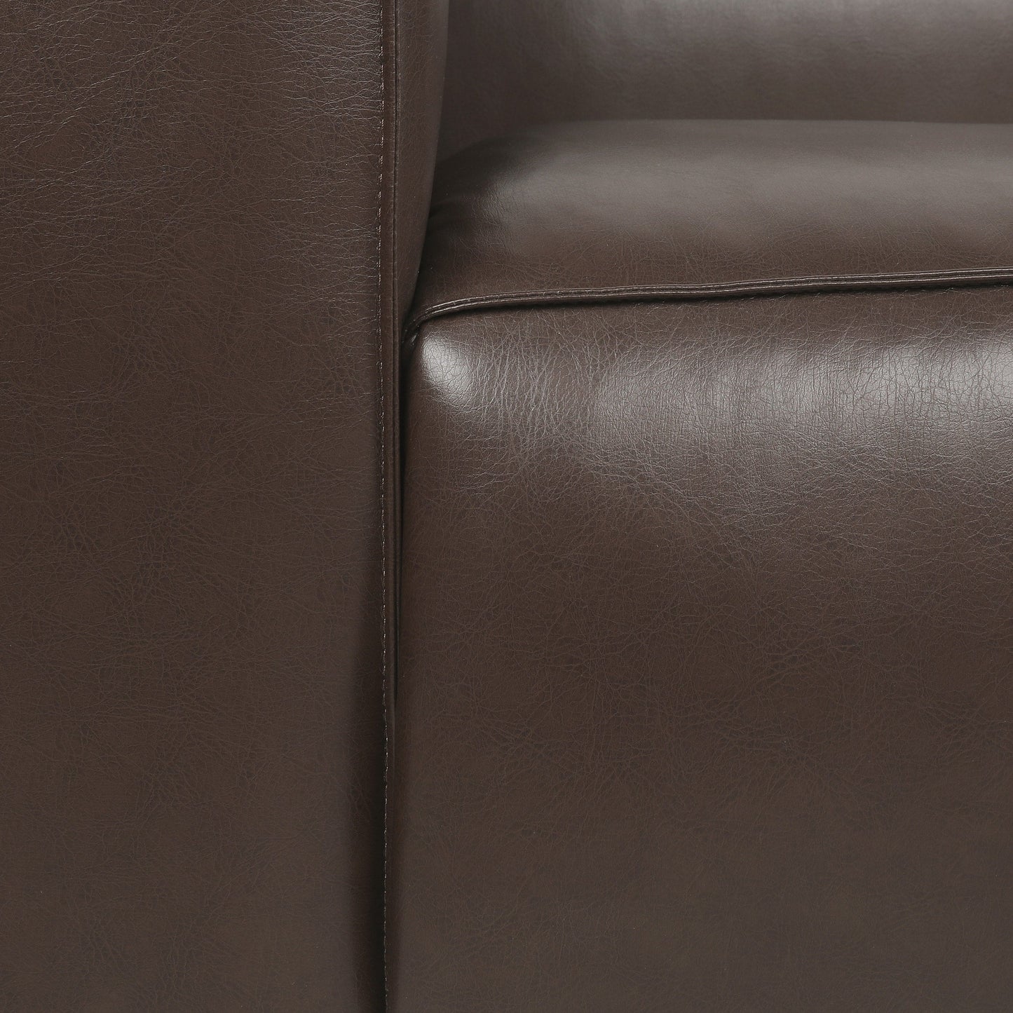 Goyette Faux Leather 3 Seater Sofa by Christopher Knight Home