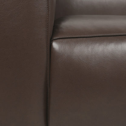 Goyette Faux Leather 3 Seater Sofa by Christopher Knight Home