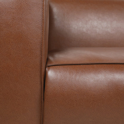 Goyette Faux Leather 3 Seater Sofa by Christopher Knight Home