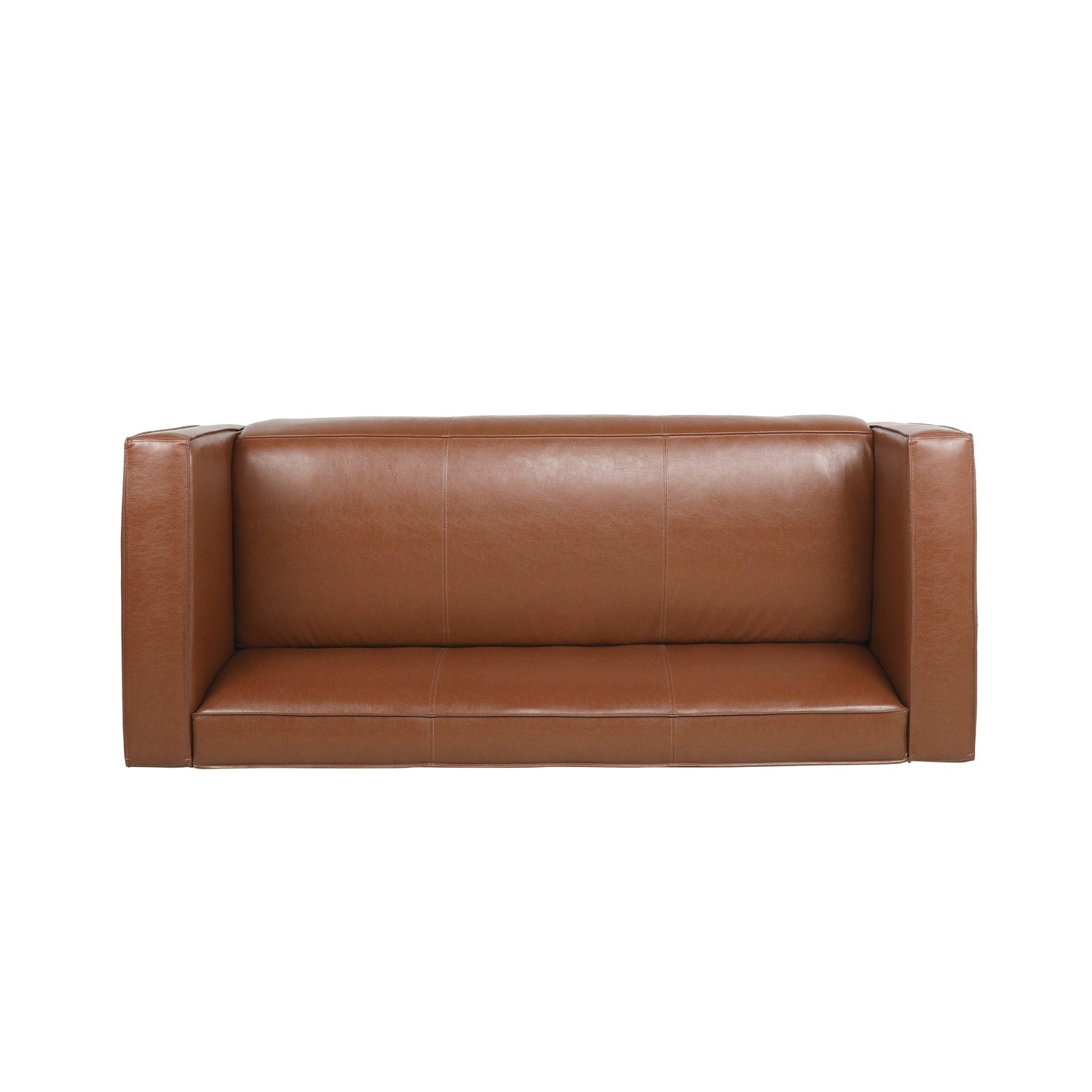 Goyette Faux Leather 3 Seater Sofa by Christopher Knight Home