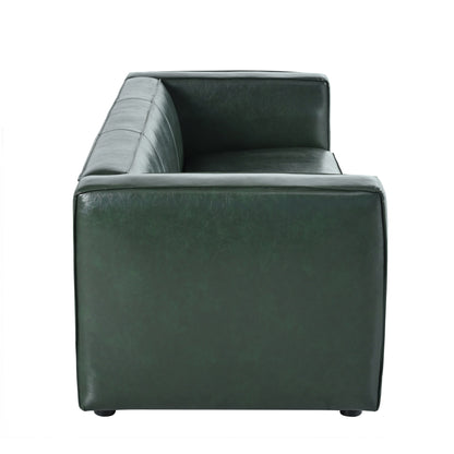 Goyette Faux Leather 3 Seater Sofa by Christopher Knight Home