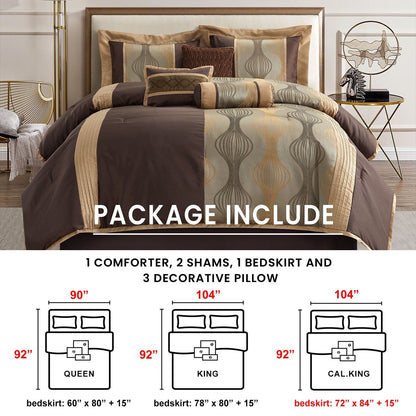 Nanshing Daniella 7-Piece Modern Geometric Comforter Set