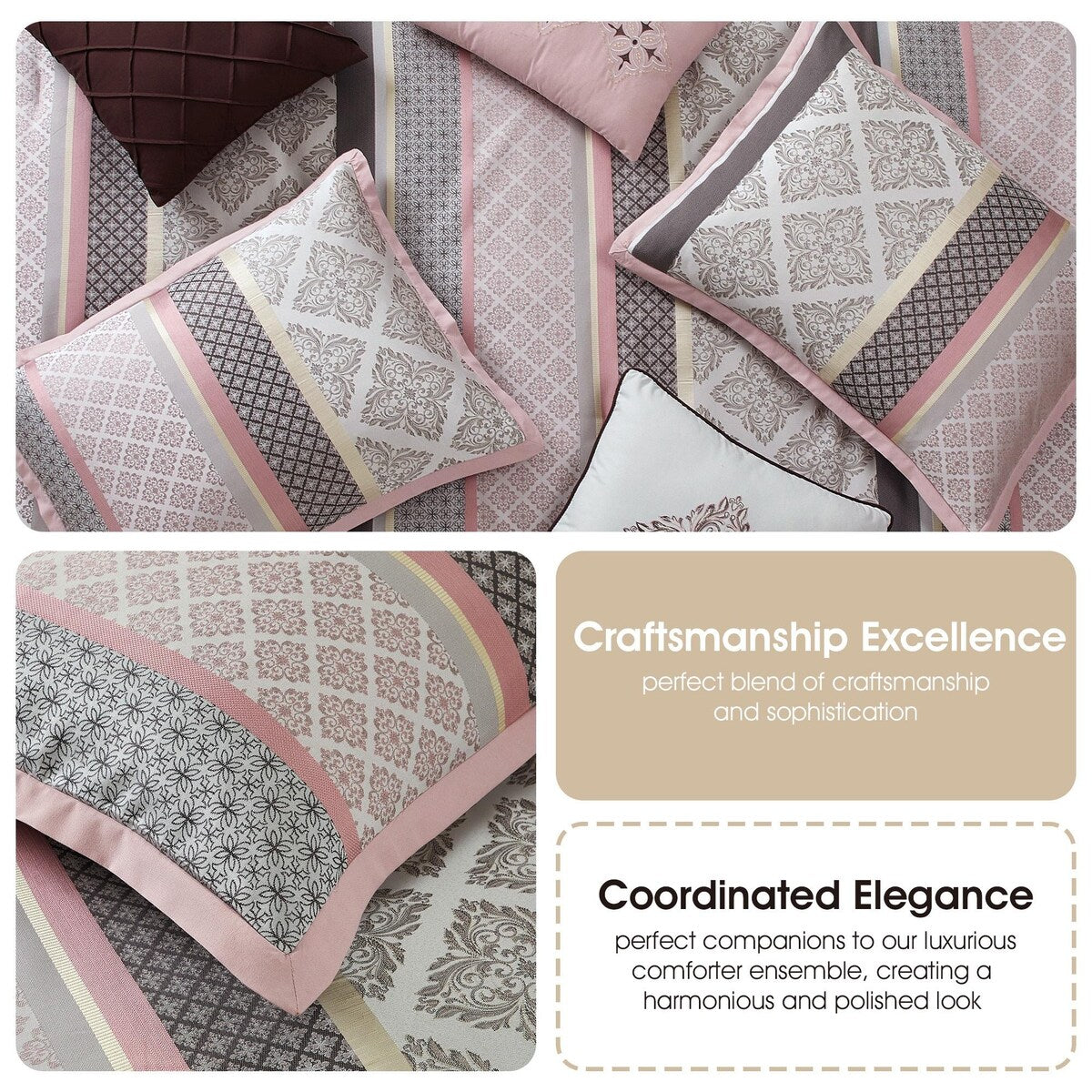 Nanshing Jensen 7 Piece Jacquard Geometric Comforter Set