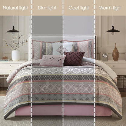 Nanshing Jensen 7 Piece Jacquard Geometric Comforter Set