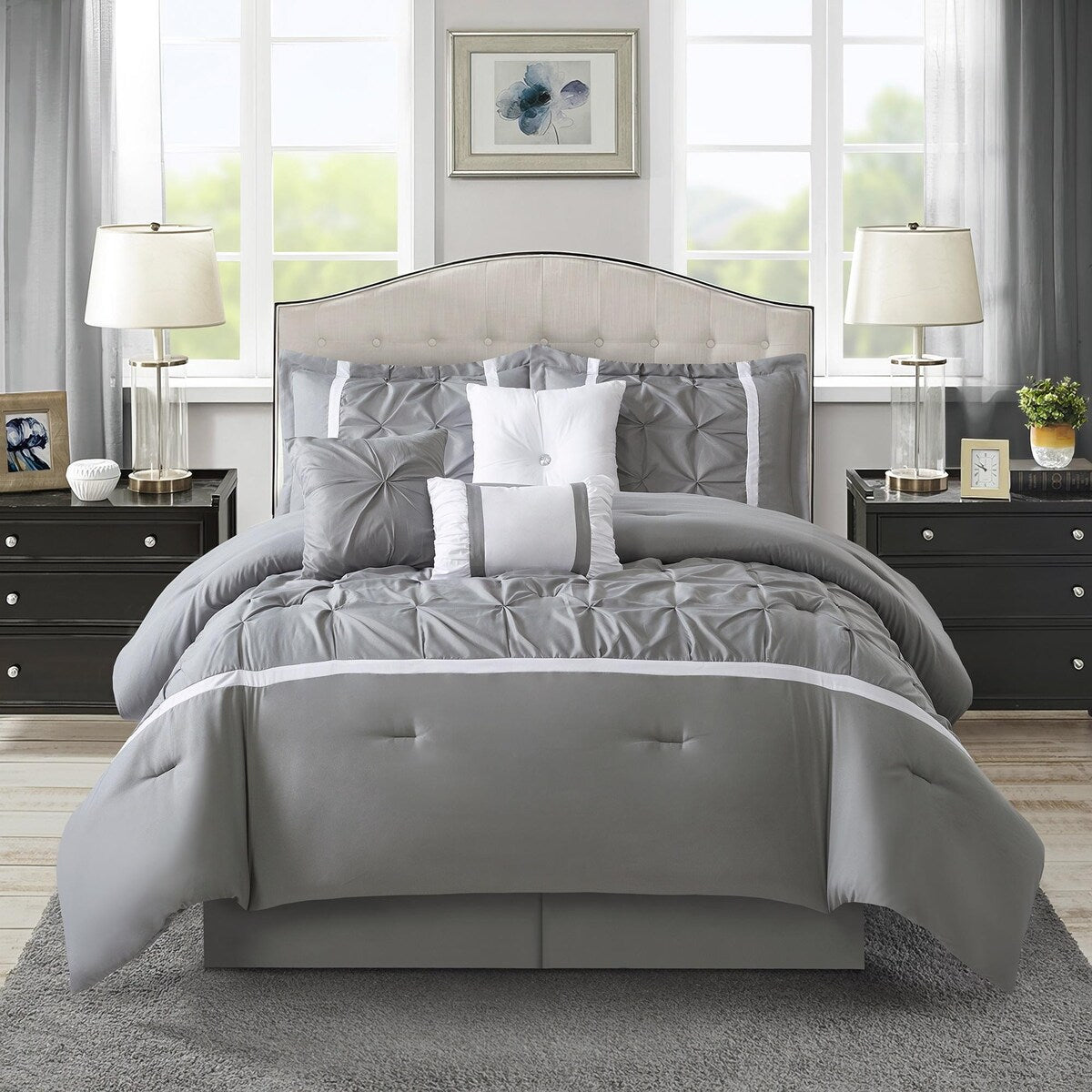 Nanshing Regala 7 Piece Minimalist Pinch Pleat Comforter Set