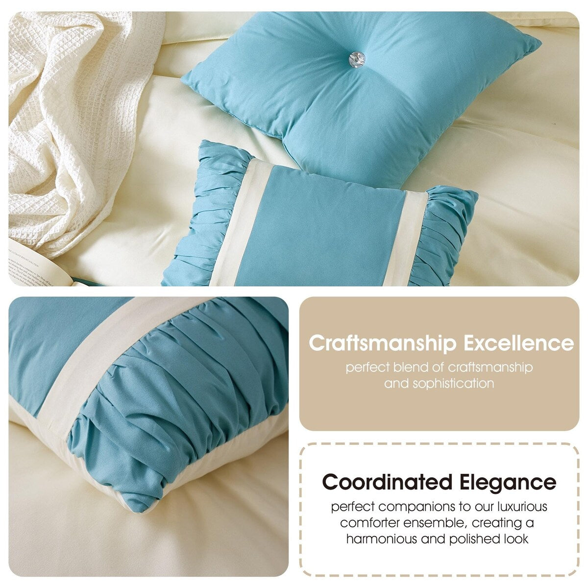 Nanshing Regala 7 Piece Minimalist Pinch Pleat Comforter Set