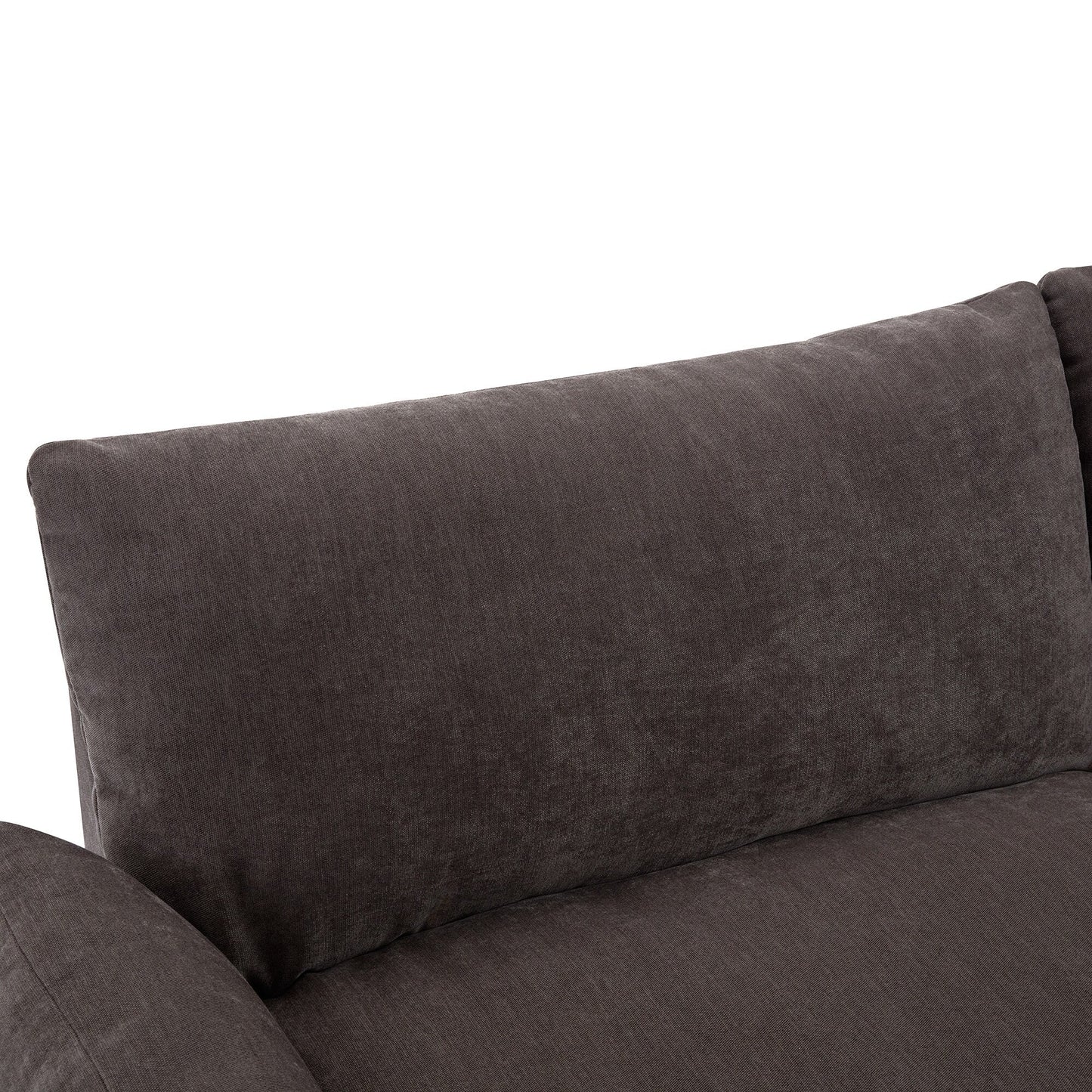Gray 119.5 Large Polyester 3-seater Sofa with 2 Storage Units and Rubber Wood Legs for Living Room