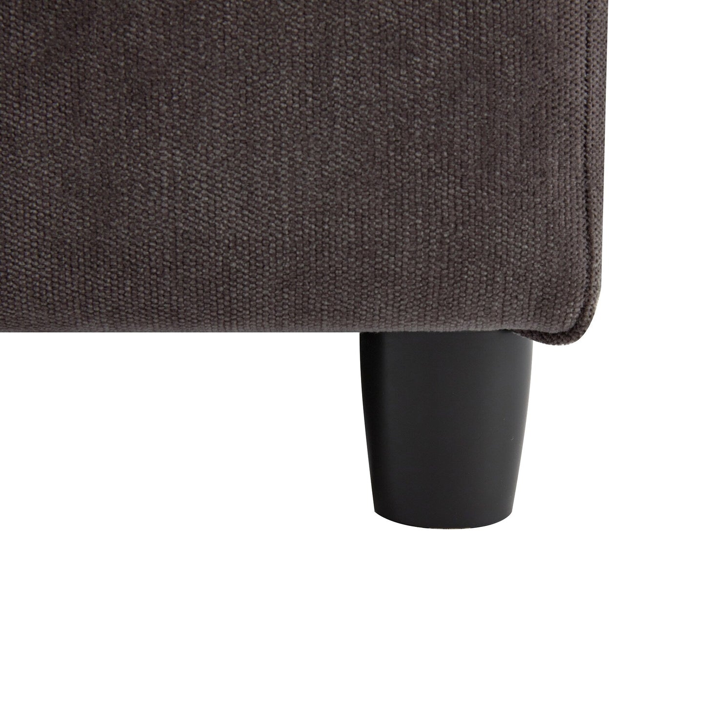 Gray 119.5 Large Polyester 3-seater Sofa with 2 Storage Units and Rubber Wood Legs for Living Room