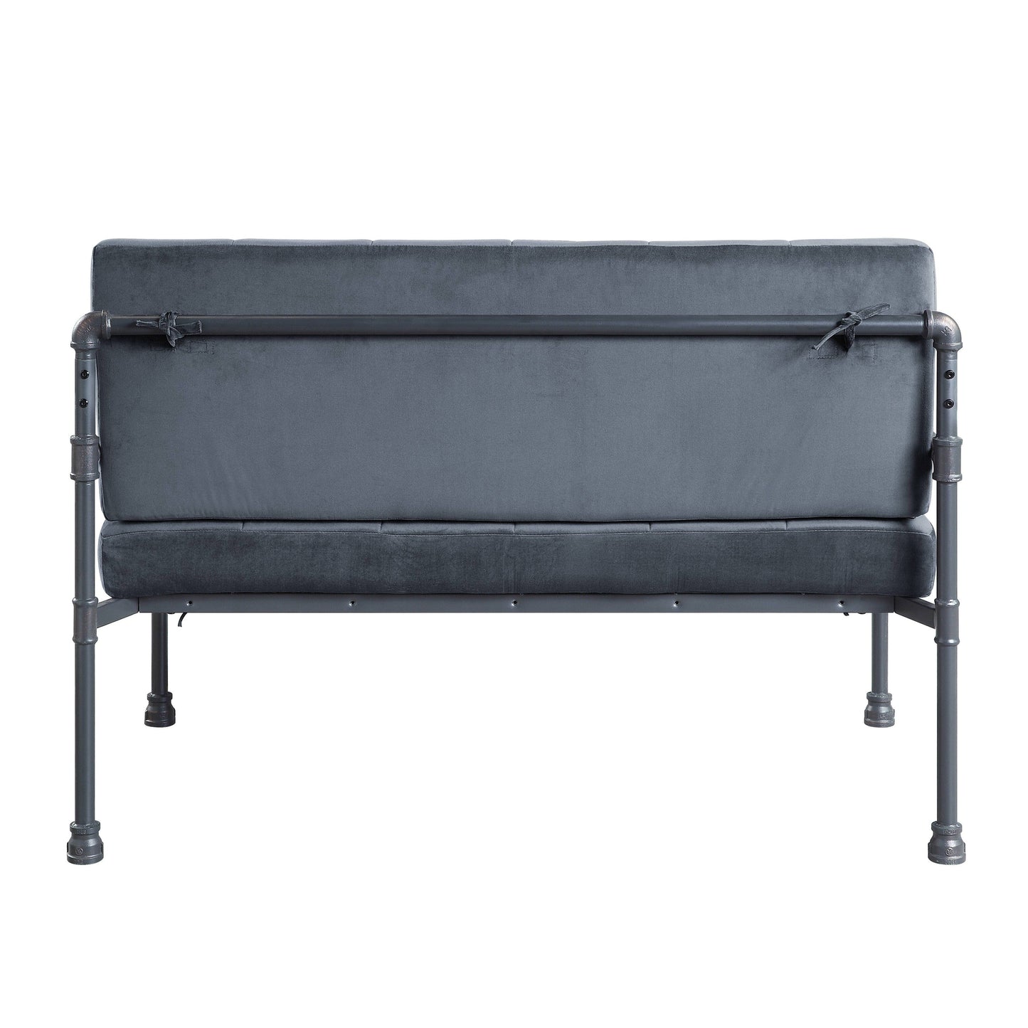 Gray 51 Velvet Button Tufted Loveseat Sofa with Memory Foam Seat Cushion for Living Room