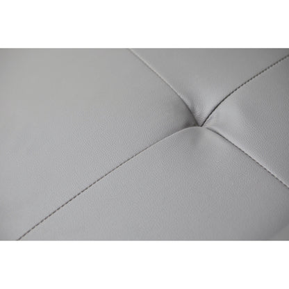 Gray 67 Faux Leather Folding Loveseat Sofa Bed with Silver Metal Legs and Cup Holder for Living Room