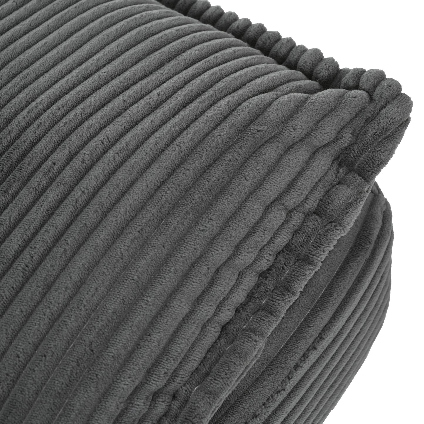Gray Modern 85.4 Corduroy Upholstered Loveseat Sofa with 2 Decorative Throw Pillows for Living Room