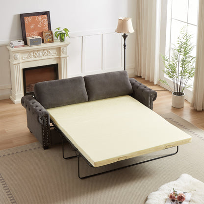 Gray Polyester 3-seater Convertible Pullout Sofa Bed