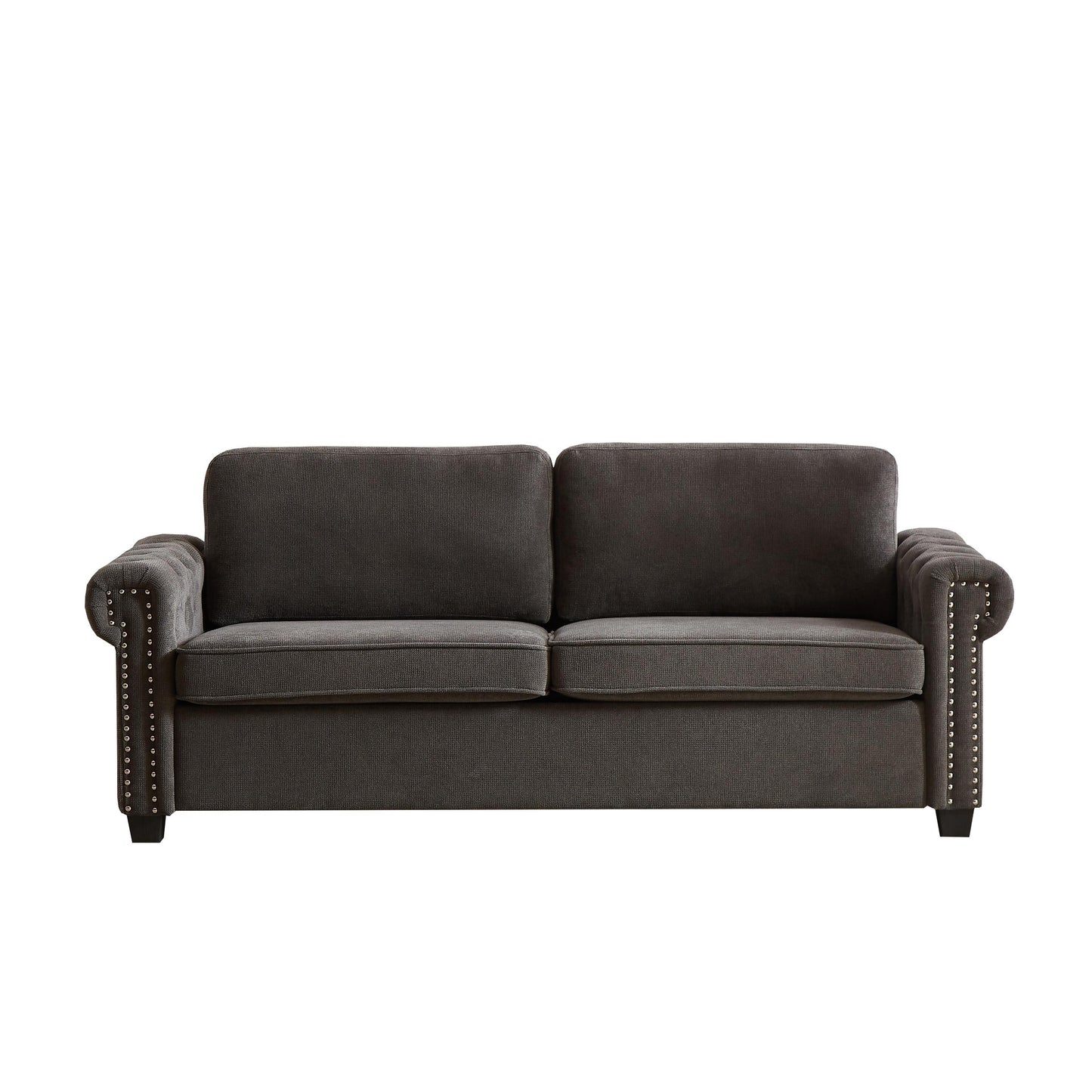 Gray Polyester 3-seater Convertible Pullout Sofa Bed