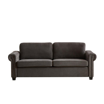 Gray Polyester 3-seater Convertible Pullout Sofa Bed