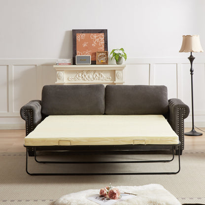 Gray Polyester 3-seater Convertible Pullout Sofa Bed