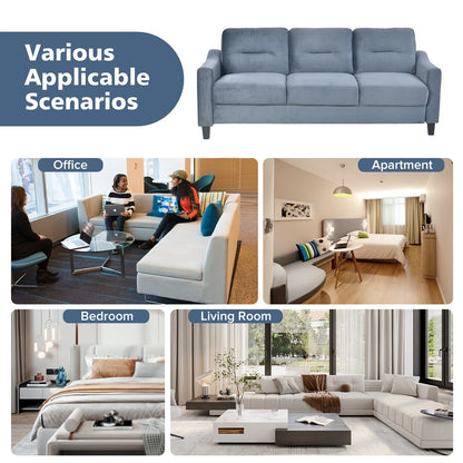 Gray Velvet 3-seater Sofa with Hardwood Frame