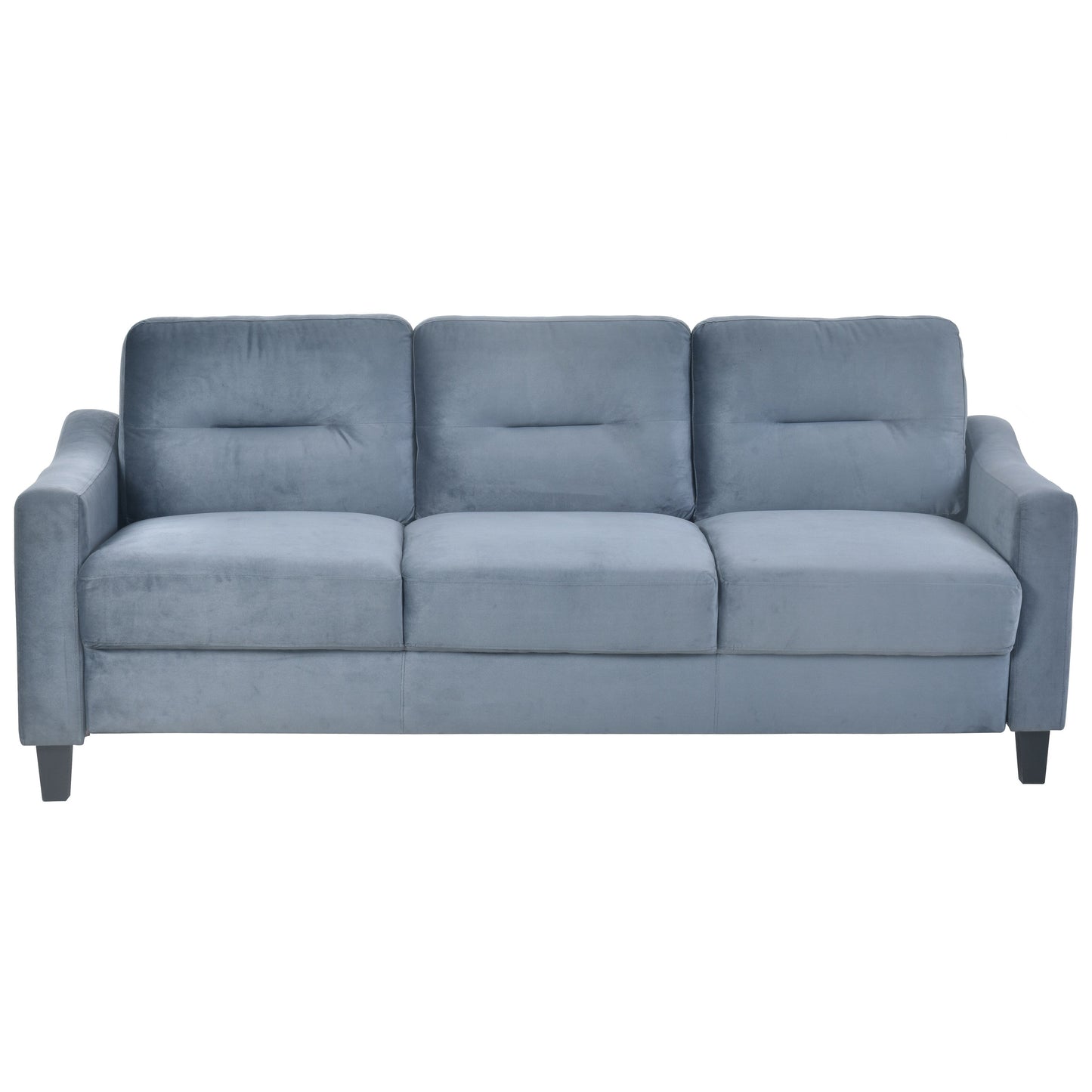 Gray Velvet 3-seater Sofa with Hardwood Frame